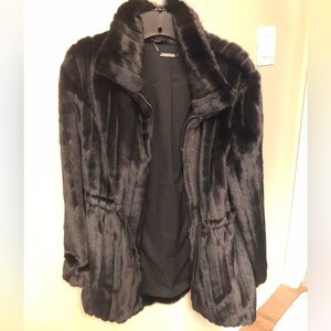 WHBM Elegant Black Faux Fur Jacket brand new